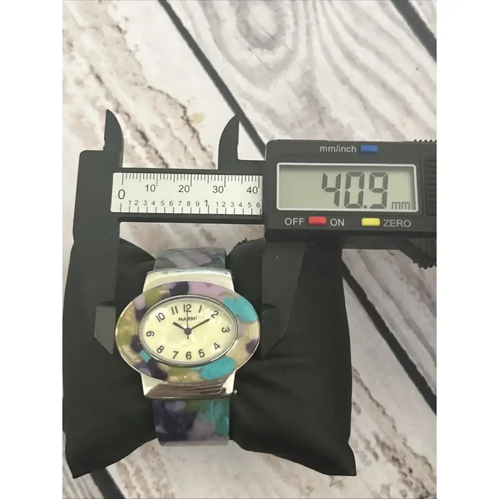 Narmi Multicolored Bezel And Band Women’s Cuff Watch